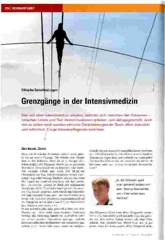 Vorschauseite 1: Ethische Entscheidungen. Grenzgänge in der Intensivmedizin