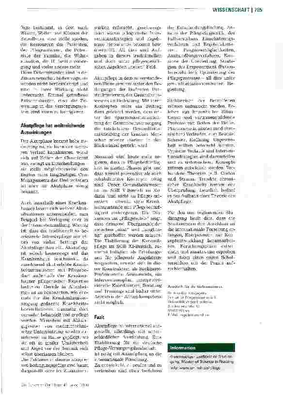 Vorschauseite 2: Akutpflege - was ist gemeint?