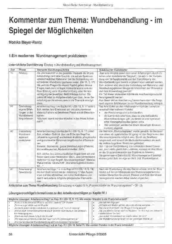 Vorschauseite 1: Kommentar zum Thema: Wundbehandlung - im Spiegel der Möglichkeiten
