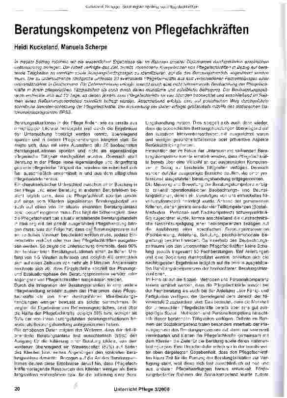 Vorschauseite 1: Beratungskompetenz von Pflegefachkräften