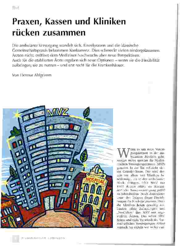 Vorschauseite 1: Praxen, Kassen und Kliniken rücken zusammen