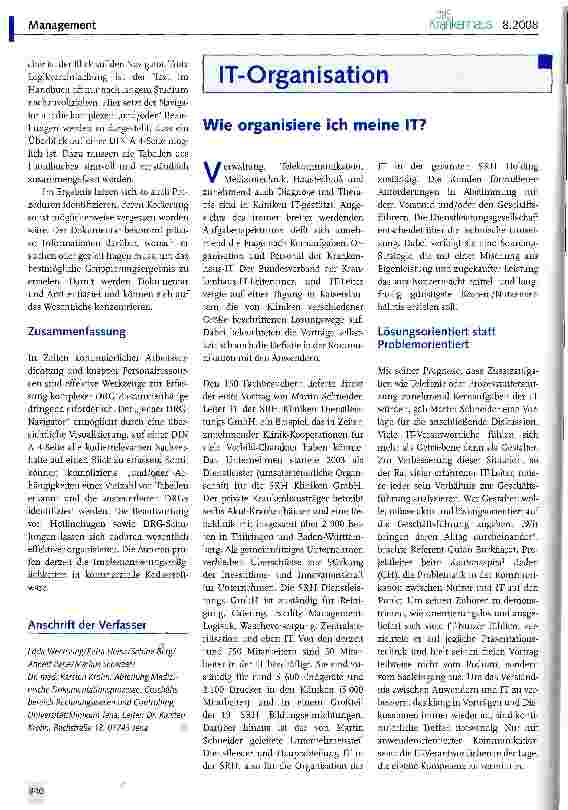 Vorschauseite 1: IT-OrganisationWie organisiere ich meine IT?