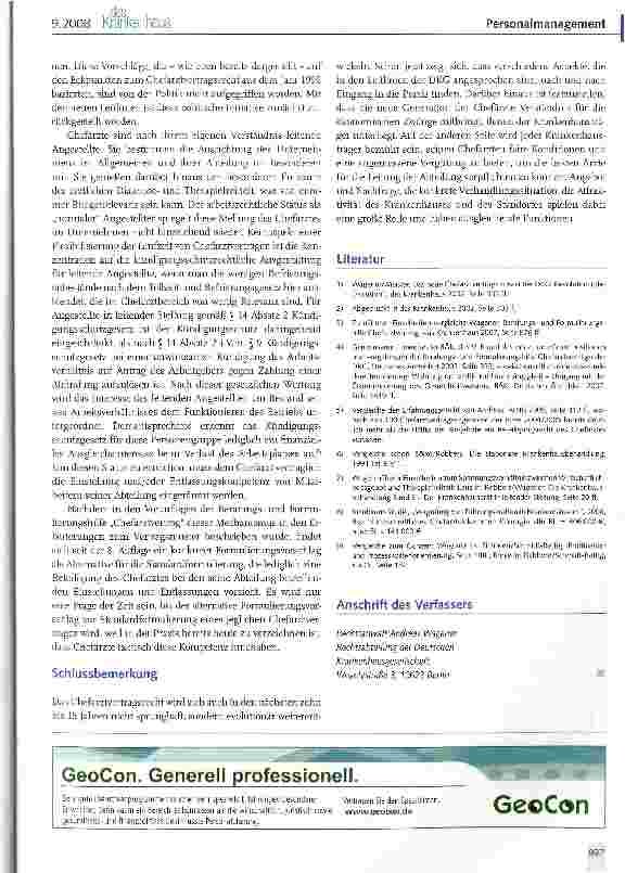 Vorschauseite 3: Die Entwicklung des Chefarztvertragsrechts Evolution geht weiter