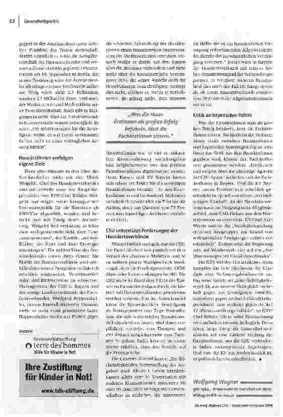 Vorschauseite 3: Es brodelt gewaltigDer Streit um Ärztehonorare und der Sonderweg der Hausärztinnen