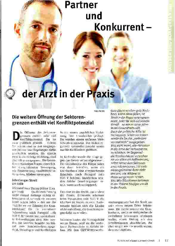 Vorschauseite 1: Partner und Konkurrentder Arzt in der Praxis