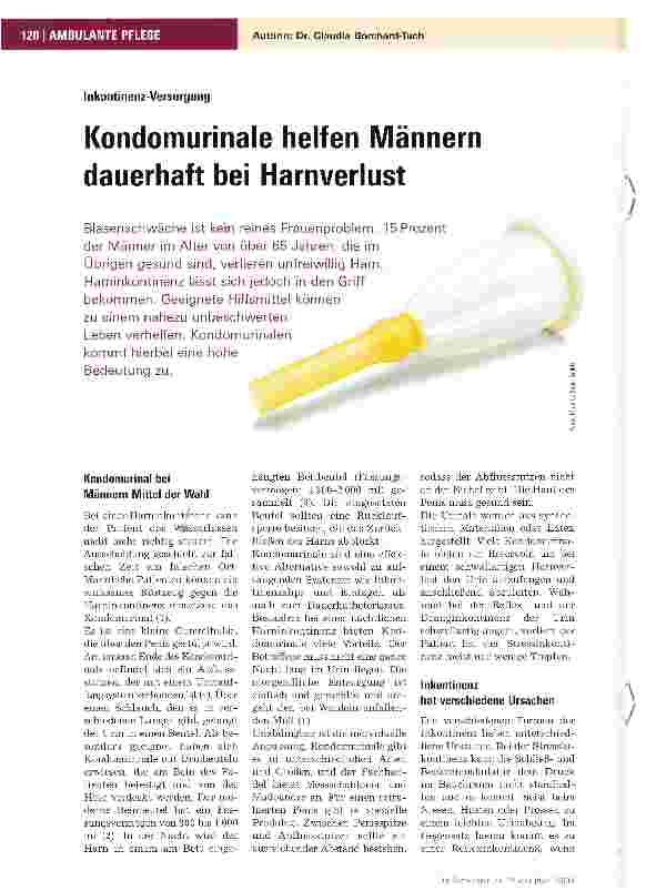Vorschauseite 1: Kondomurinale helfen Männern dauerhaft bei Harnverlust