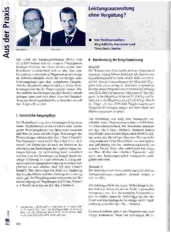Vorschauseite 1: Leistungsausweitung ohne Vergütung?
