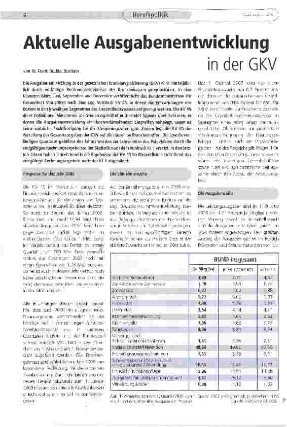 Vorschauseite 1: Aktuelle Ausgabenentwicklung in der GKV