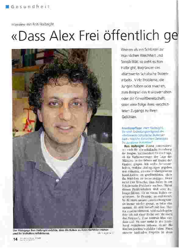 Vorschauseite 1: «Dass Alex Frei öffentlich geweint hat lässt hoffen»Interview mit Ron Halbright