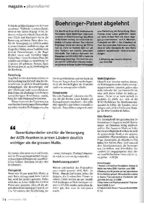 Vorschauseite 2: PharmAlarm!In Zusammenarbeit mit der buko-Pharmakampagne www.bukopharma.de