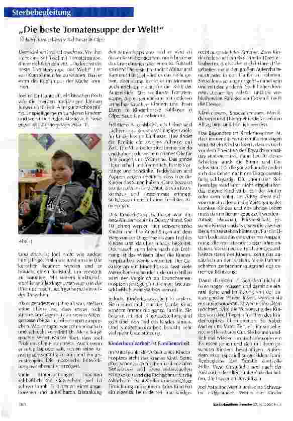 Vorschauseite 1: „Die beste Tomatensuppe der Welt! 10 Jahre Kinderhospiz Balthasar in Olpe