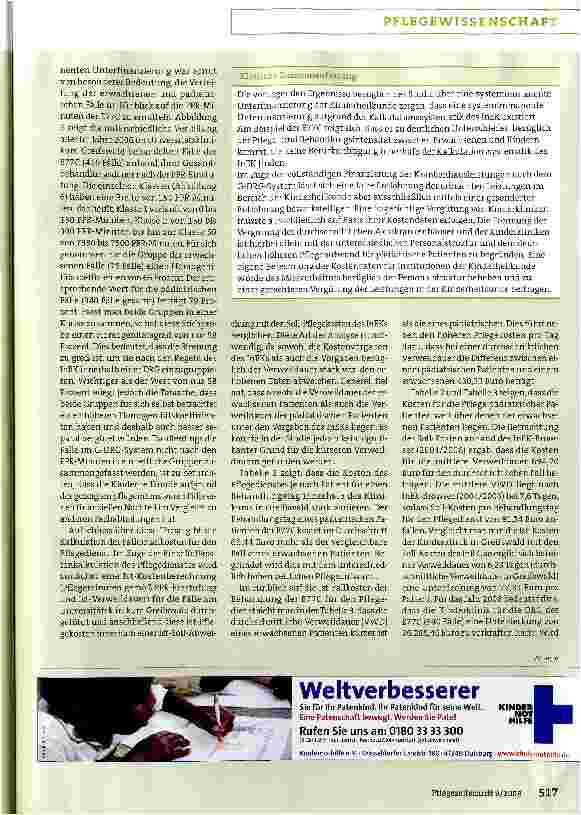 Vorschauseite 4: Unterfinanzierung des Pflegedienstes in der Kinderheilkunde