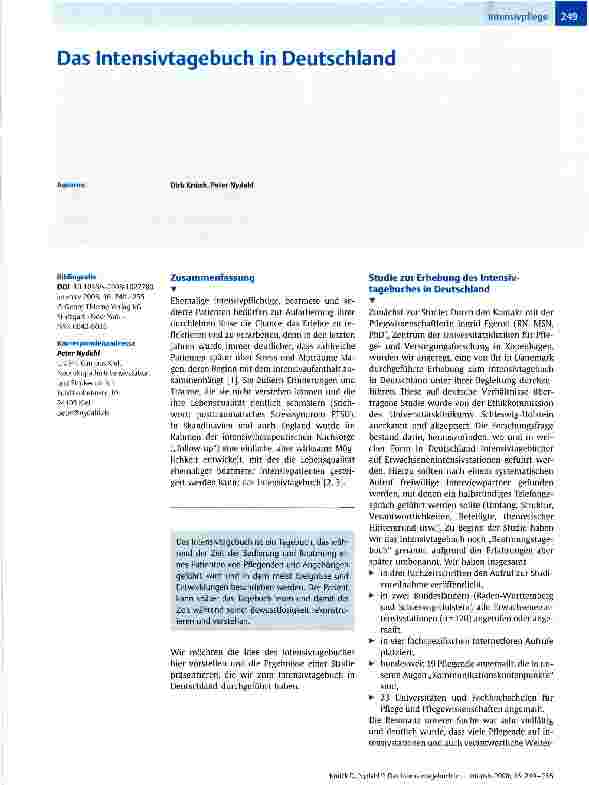 Vorschauseite 1: Das Intensivtagebuch in Deutschland