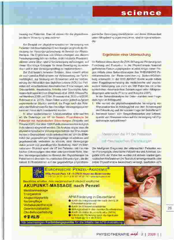 Vorschauseite 3: Versorgungsforschung in der Physiotherapie am Beispiel Rheuma-Erkrankungen