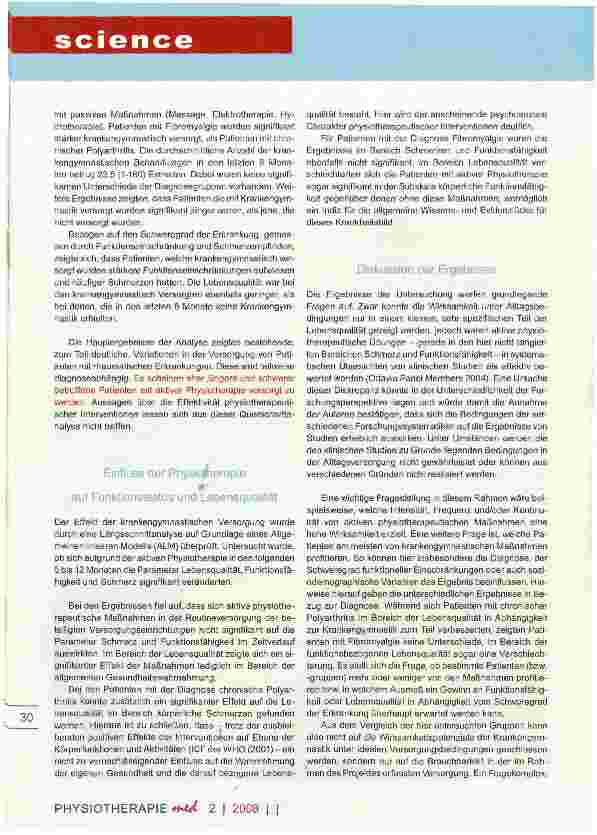 Vorschauseite 4: Versorgungsforschung in der Physiotherapie am Beispiel Rheuma-Erkrankungen