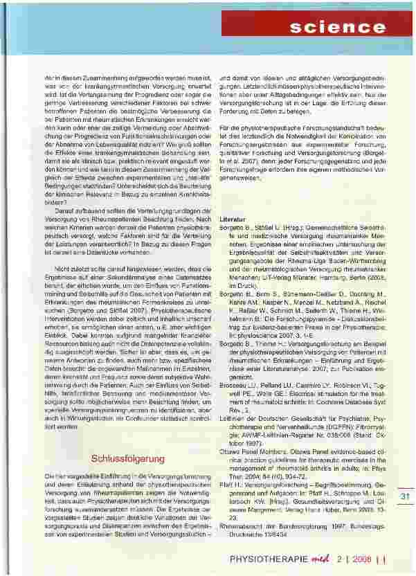 Vorschauseite 5: Versorgungsforschung in der Physiotherapie am Beispiel Rheuma-Erkrankungen