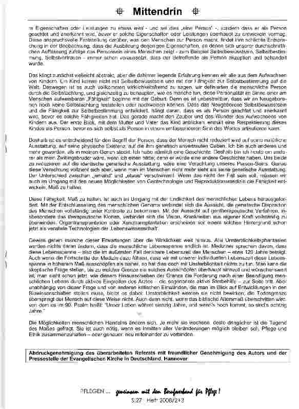 Vorschauseite 4: Pflege und Ethik