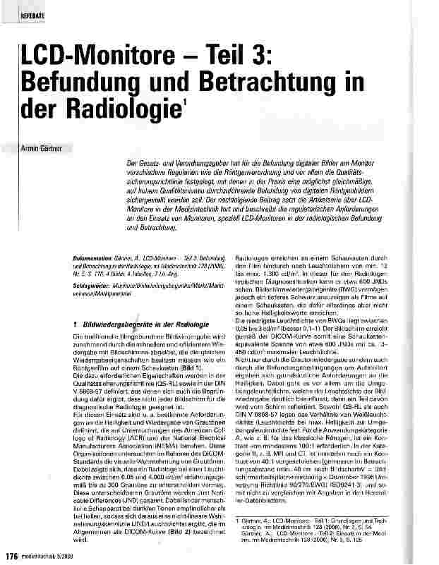 Vorschauseite 1: LCD-Monitore - Teil 3: Befundung und Betrachtung in der Radiologie