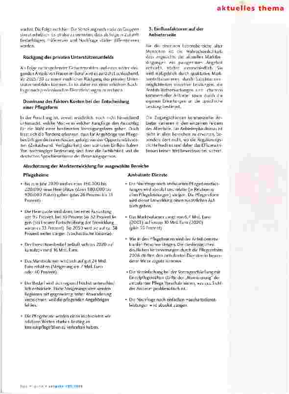 Vorschauseite 3: Wie entwickelt sich der Pflegemarkt?