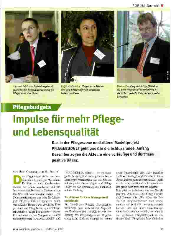 Vorschauseite 1: Impulse für mehr Pflege-und Lebensqualität