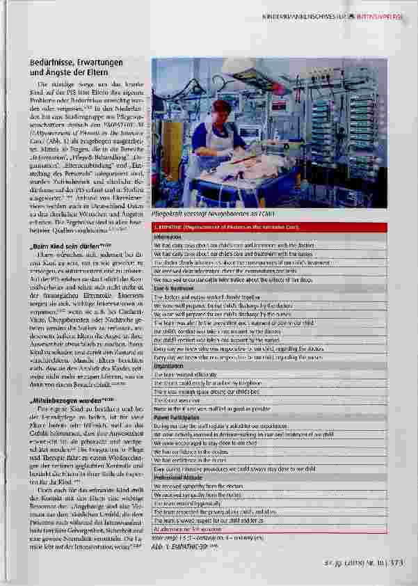 Vorschauseite 2: Das kranke Kind auf der Intensivstation: Bedürfnisse der Eltern und der pflegerische Auftrag*
