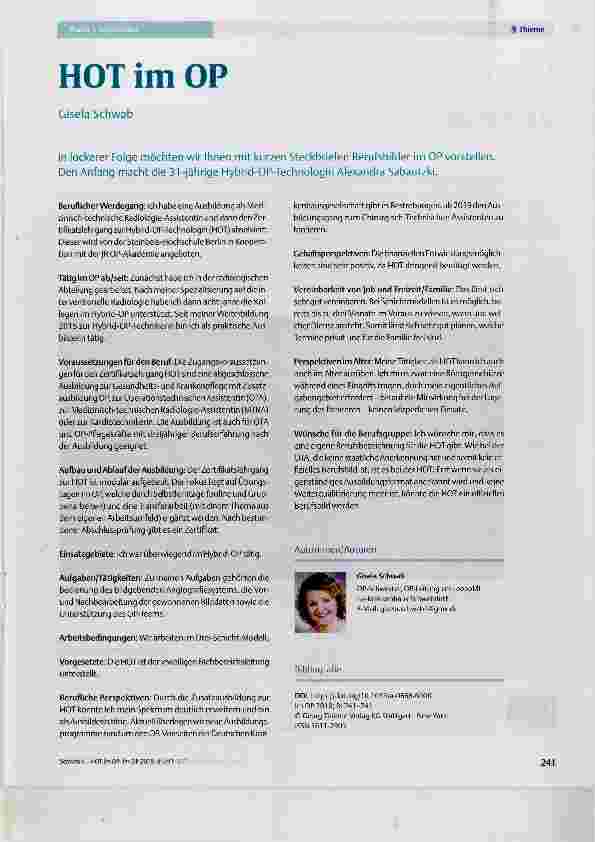 Vorschauseite 1: HOT im OP