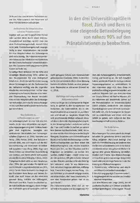 Vorschauseite 2: Brauchen Risikoschwangere Hebammenbetreuung?