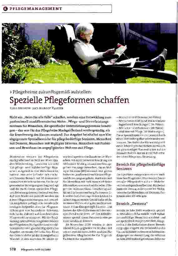 Vorschauseite 1: Spezielle Pflegeformen schaffen
