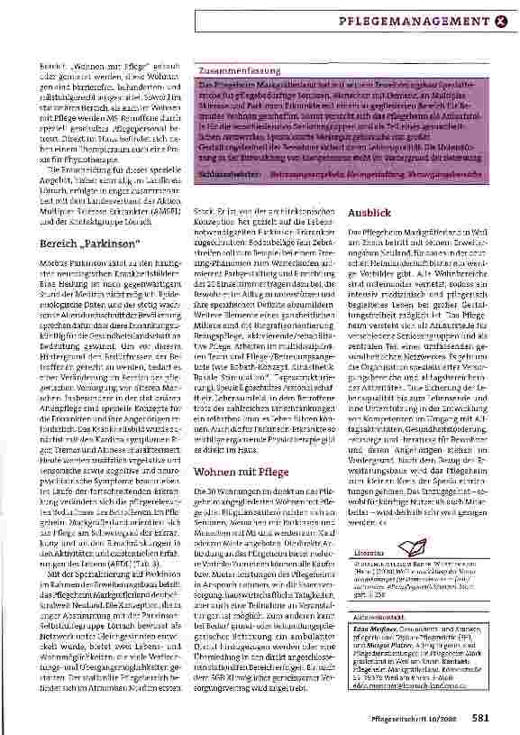 Vorschauseite 4: Spezielle Pflegeformen schaffen