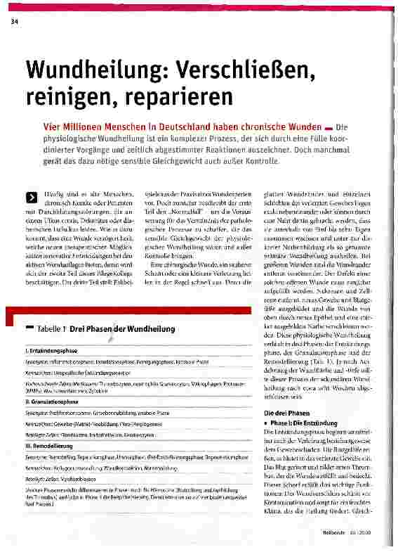 Vorschauseite 1: Wundheilung: Verschließen, reinigen, reparieren