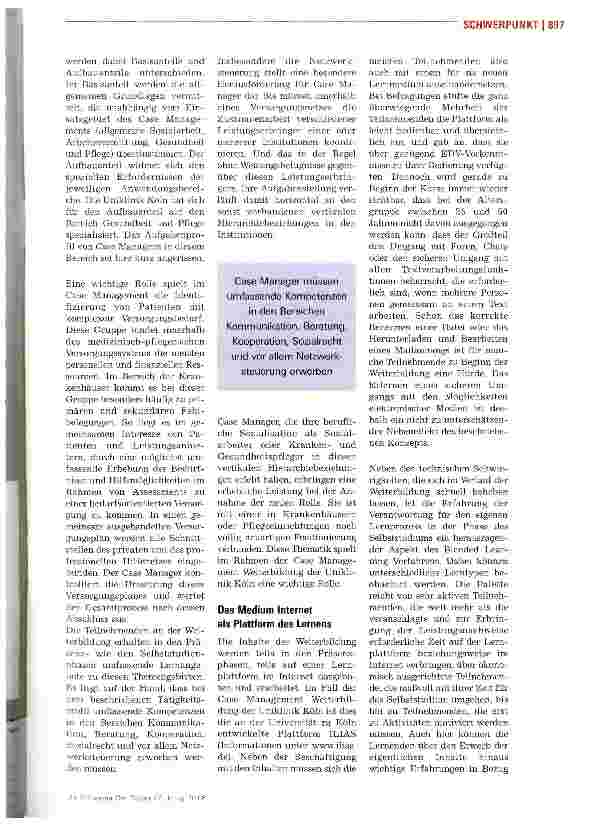 Vorschauseite 2: Case Management Weiterbildung und kooperatives Lernen