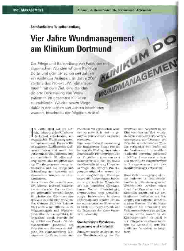 Vorschauseite 1: Vier Jahre Wundmanagement am Klinikum Dortmund