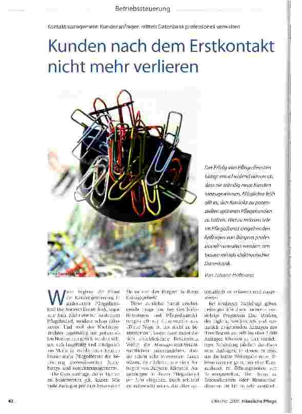 Vorschauseite 1: Kontaktmanagement: Kundenanfragen mittels Datenbank professionell verwaltenKunden nach dem Erstkontakt nicht mehr verlieren