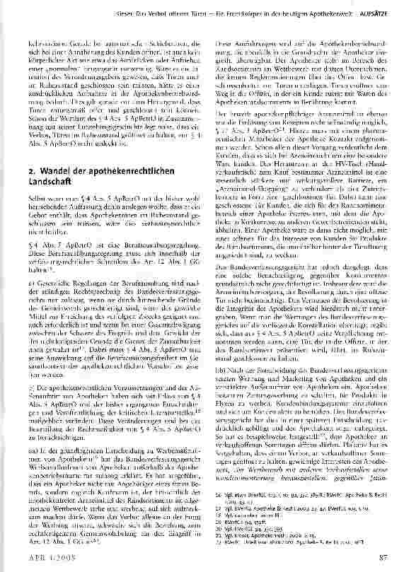 Vorschauseite 3: Das Verbot offener Türen — Ein Fremdkörper in der heutigen Apothekenwelt
