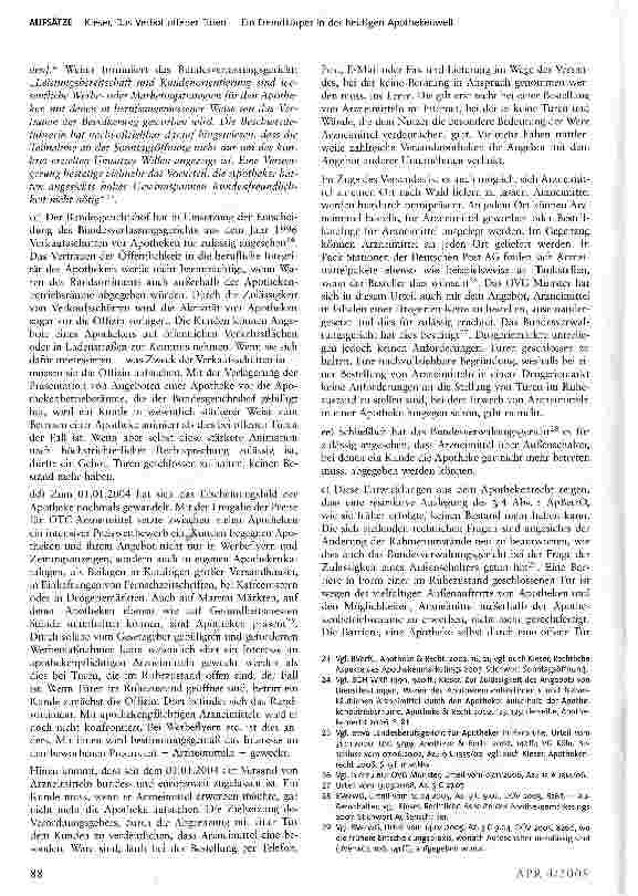 Vorschauseite 4: Das Verbot offener Türen — Ein Fremdkörper in der heutigen Apothekenwelt