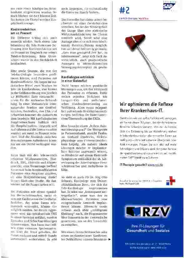 Vorschauseite 2: Home-Telemonitoring-Patienten haben bessere Überlebenschancen