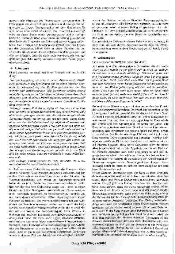 Vorschauseite 3: Ethik in der Pflege Gestaltungsvorschläge für ein „schwieriges Thema im Unterricht