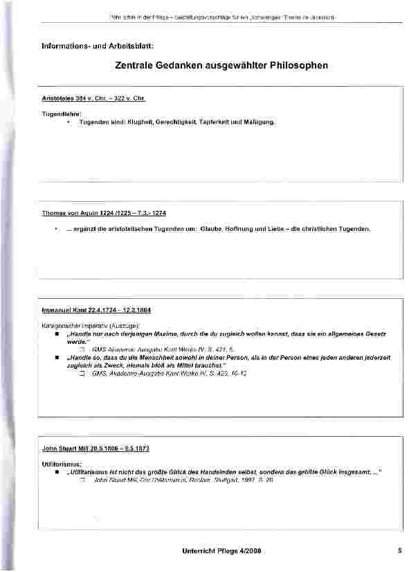 Vorschauseite 4: Ethik in der Pflege Gestaltungsvorschläge für ein „schwieriges Thema im Unterricht