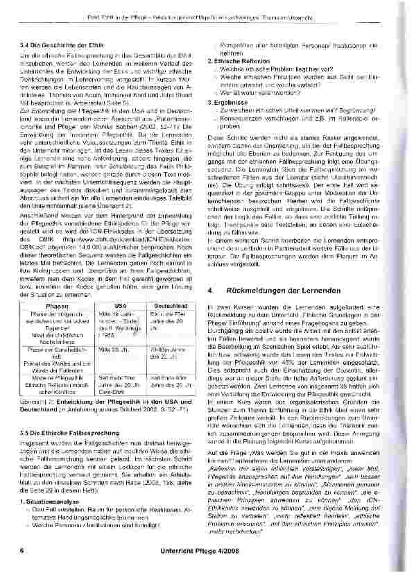 Vorschauseite 5: Ethik in der Pflege Gestaltungsvorschläge für ein „schwieriges Thema im Unterricht