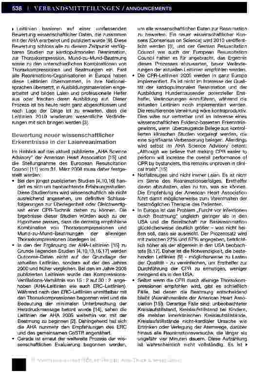 Vorschauseite 3: Hand aufs Herz - Thoraxkompression ohne Beatmung bei der Laienreanimation?