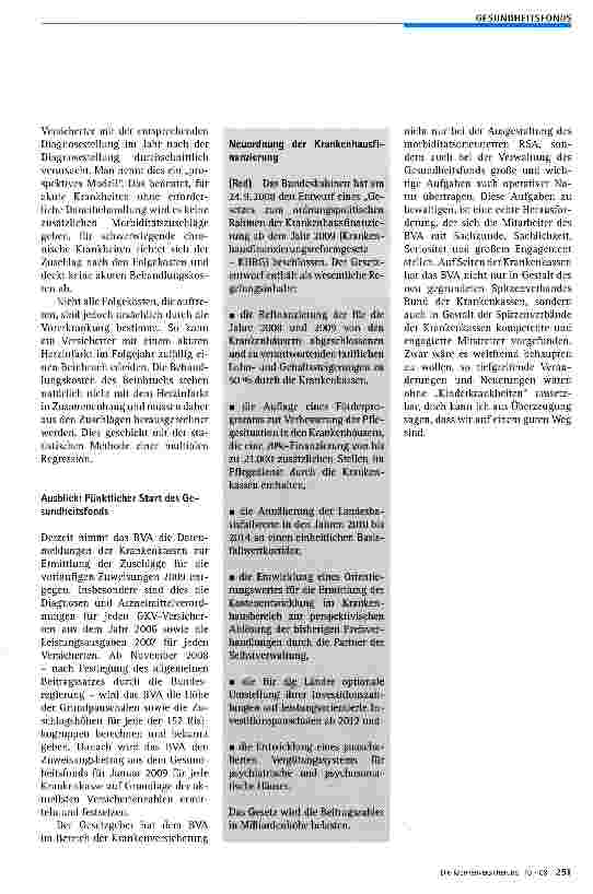 Vorschauseite 4: Gesundheitsfonds - Zielgenaue Zuweisungen erforderlich