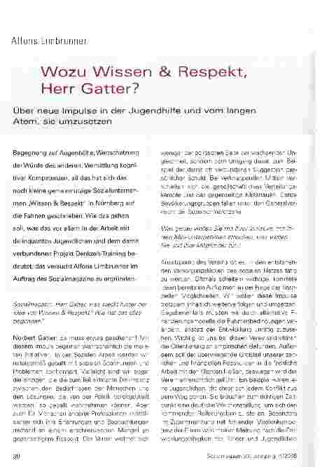 Vorschauseite 1: Wozu Wissen & Respekt, Herr Gatter?