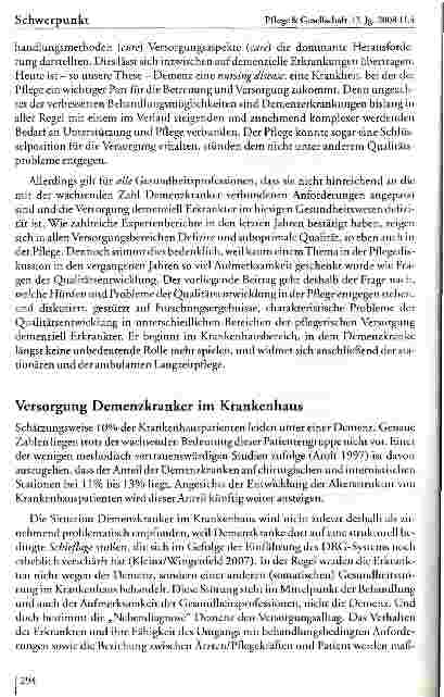 Vorschauseite 2: Qualität der Versorgung Demenzkranker: Strukturelle Probleme und Herausforderungen
