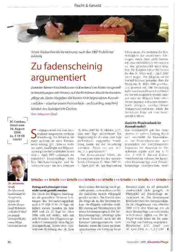 Vorschauseite 1: Zu fadenscheinig argumentiert
