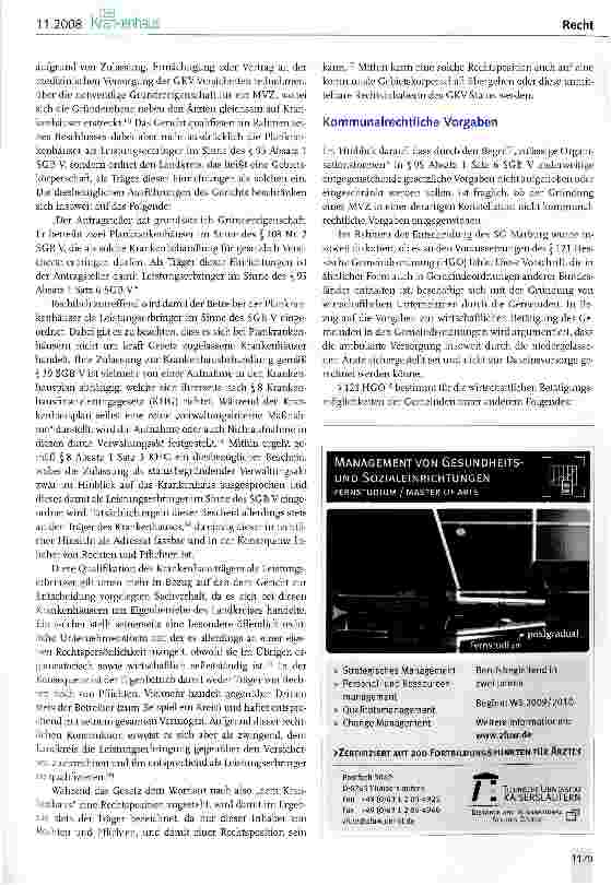 Vorschauseite 3: AAVZ als Eigenbetrieb von Krankenhäusern