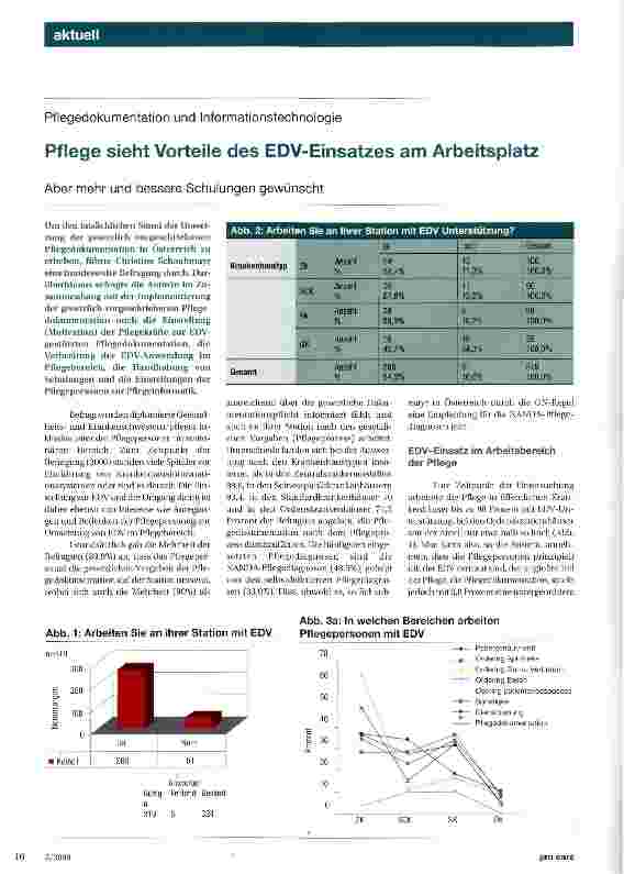 Vorschauseite 1: Pflege sieht Vorteile des EDV-Einsatzes am Arbeitsplatz