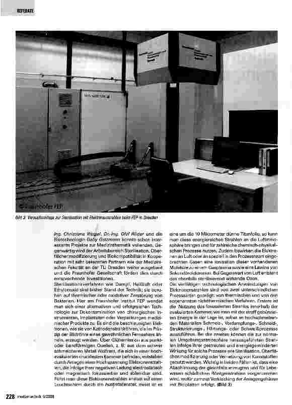 Vorschauseite 2: Können Elektronenstrahlen chirurgische Instrumente reinigen?