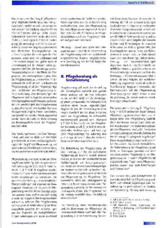 Vorschauseite 2: Case Management im Kontext sozialrechtlicher Spielregeln - insbesondere am Beispiel der Pflegeberatung