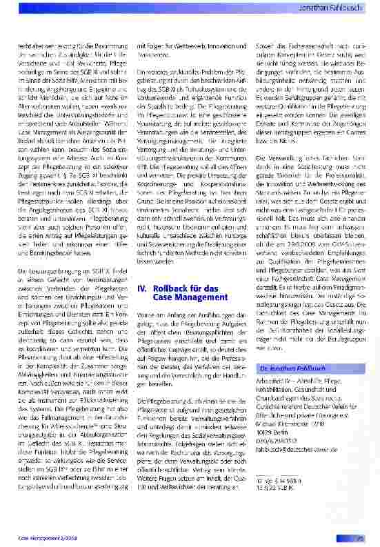 Vorschauseite 4: Case Management im Kontext sozialrechtlicher Spielregeln - insbesondere am Beispiel der Pflegeberatung