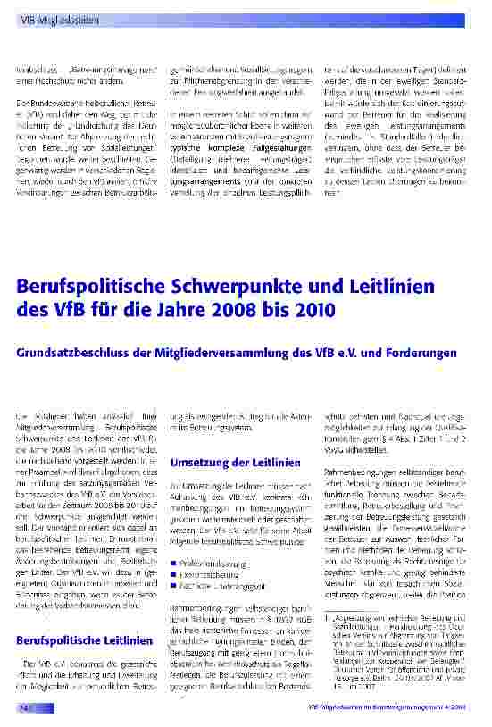 Vorschauseite 5: BdB-Konzept „Betreuungsmanagement geht an der Realität des Sozialstaates vorbei
